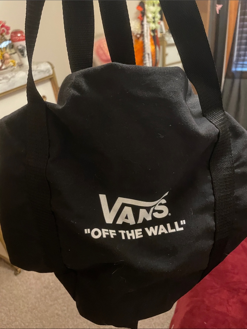 Vans Black Duffel Bag with White Logo